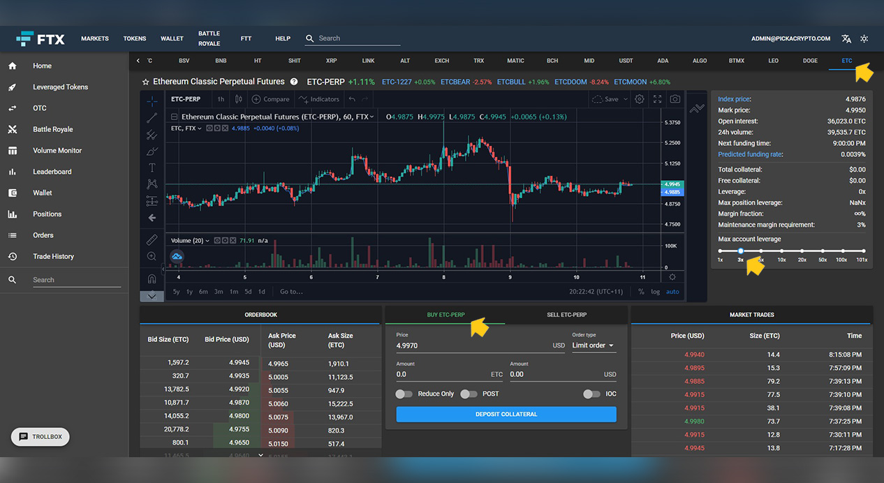 FTX Exchange Long Ethereum Classic ETC Tutorial