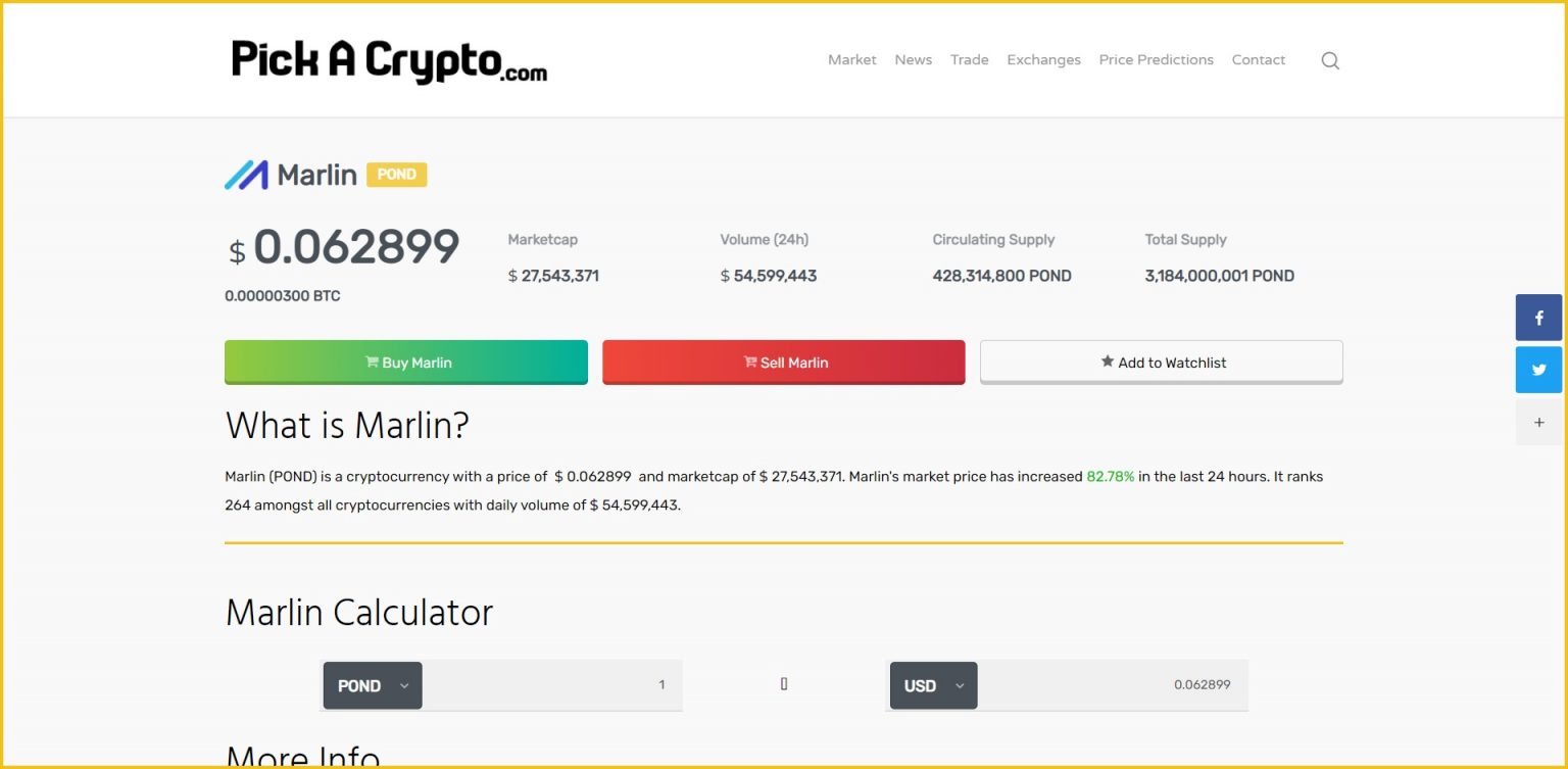 pond price crypto