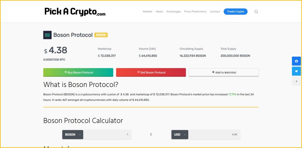 boson price crypto