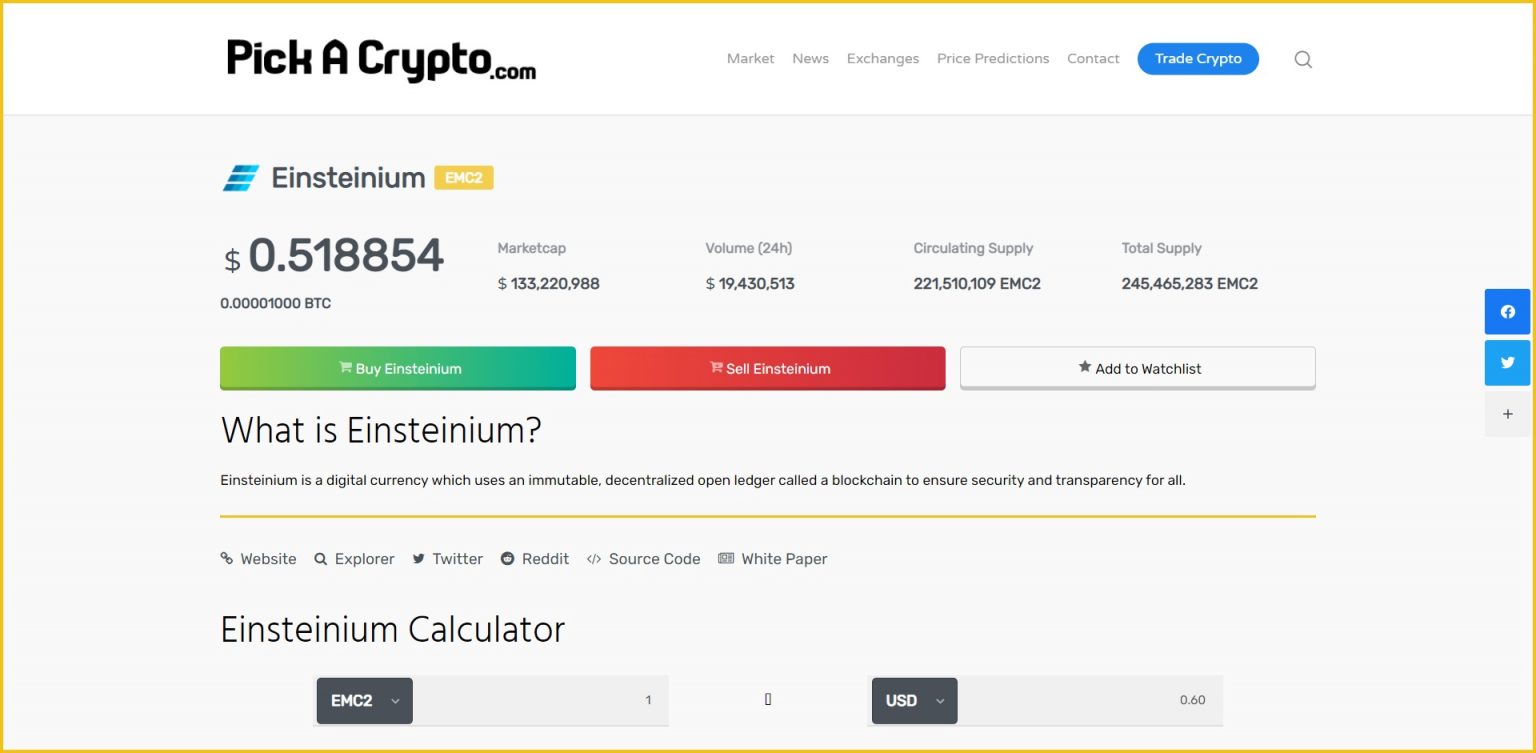 emc2 crypto price