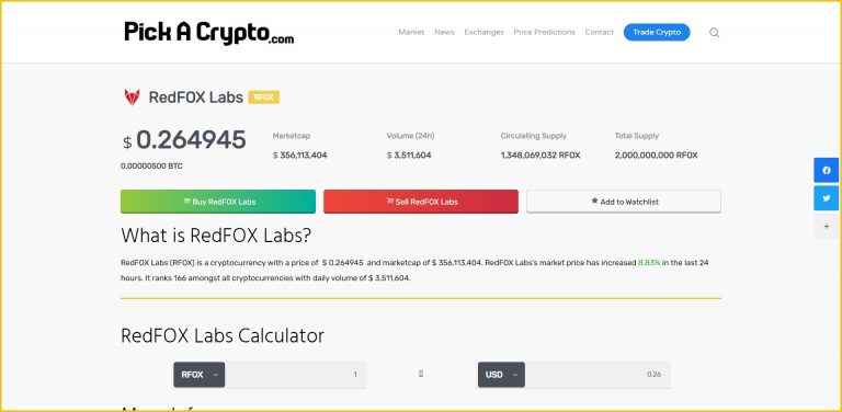 redfox crypto price prediction