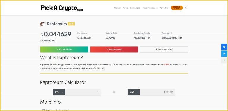 raptoreum crypto price